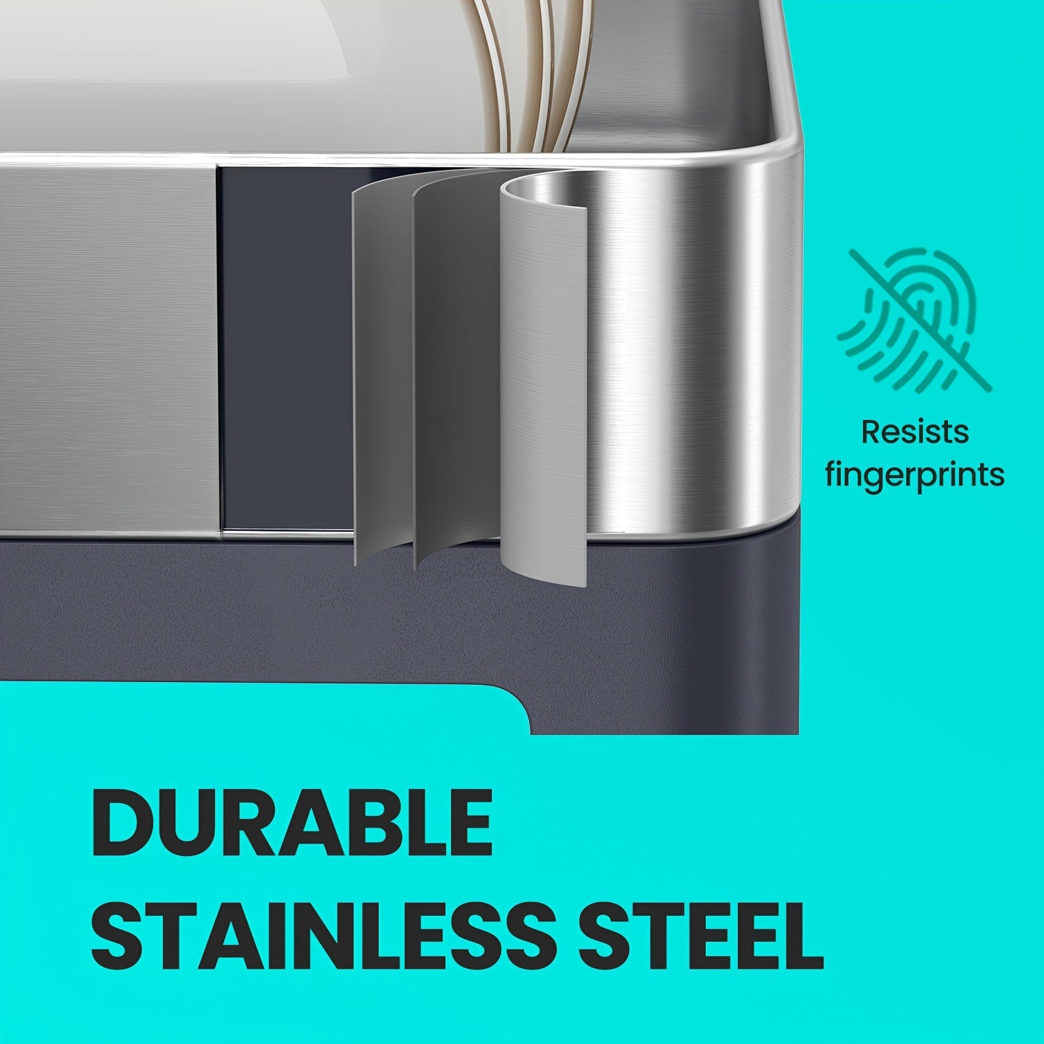 [Stainless Steel Dish Rack] Stainless Steel Dish Drying Rack, 12.5 X 22.5in | Gray, Black, Fingerprint-Resistant, Rotatable Spout, Drainboard, Utensil, Cup, Glass, Cutting Board, Pan Holders