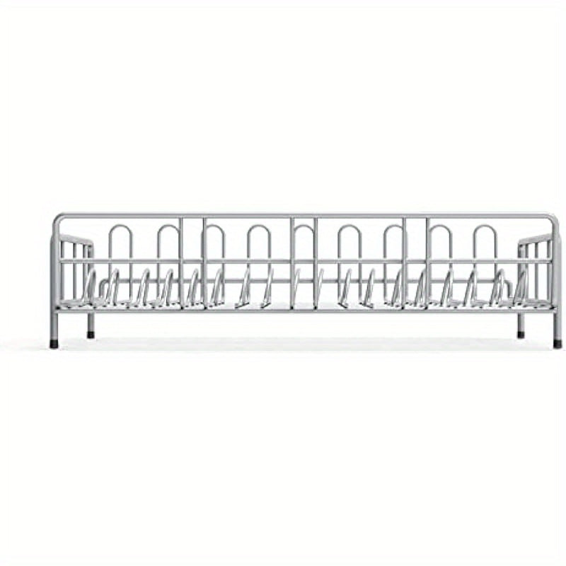 Large Capacity Rustproof Metal Dish Drying Rack with 18 Dish Slots & 9 Mug Hooks - Foldable Space-Saving Design, Non-Slip Rubber Feet, No Assembly Needed for Kitchen Countertop or Cabinet Storage (16.38x12.59x4.72 Inches), Kitchen Dish Drying Rack,