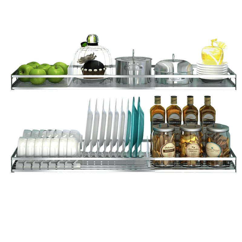 1pc Heavy-Duty Foldable Dish Drying Rack - Space-Saving Wall or Countertop Organizer with Utensil Hooks, Plates, Cups - Sturdy Stainless Steel Construction for Modern Kitchens - Easy to Clean & Rust-Resistant, Kitchen Organization, Sleek Kitchen