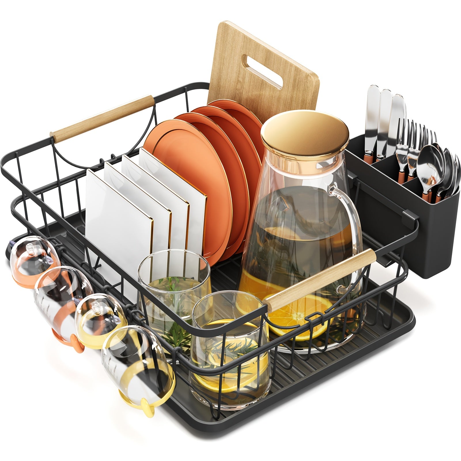 Expandable Dish Drying Rack Over The Sink Adjustable Dish Rack In Sink Or On Counter Dish Drainer With Utensil Holder Rustproof For Kitchen