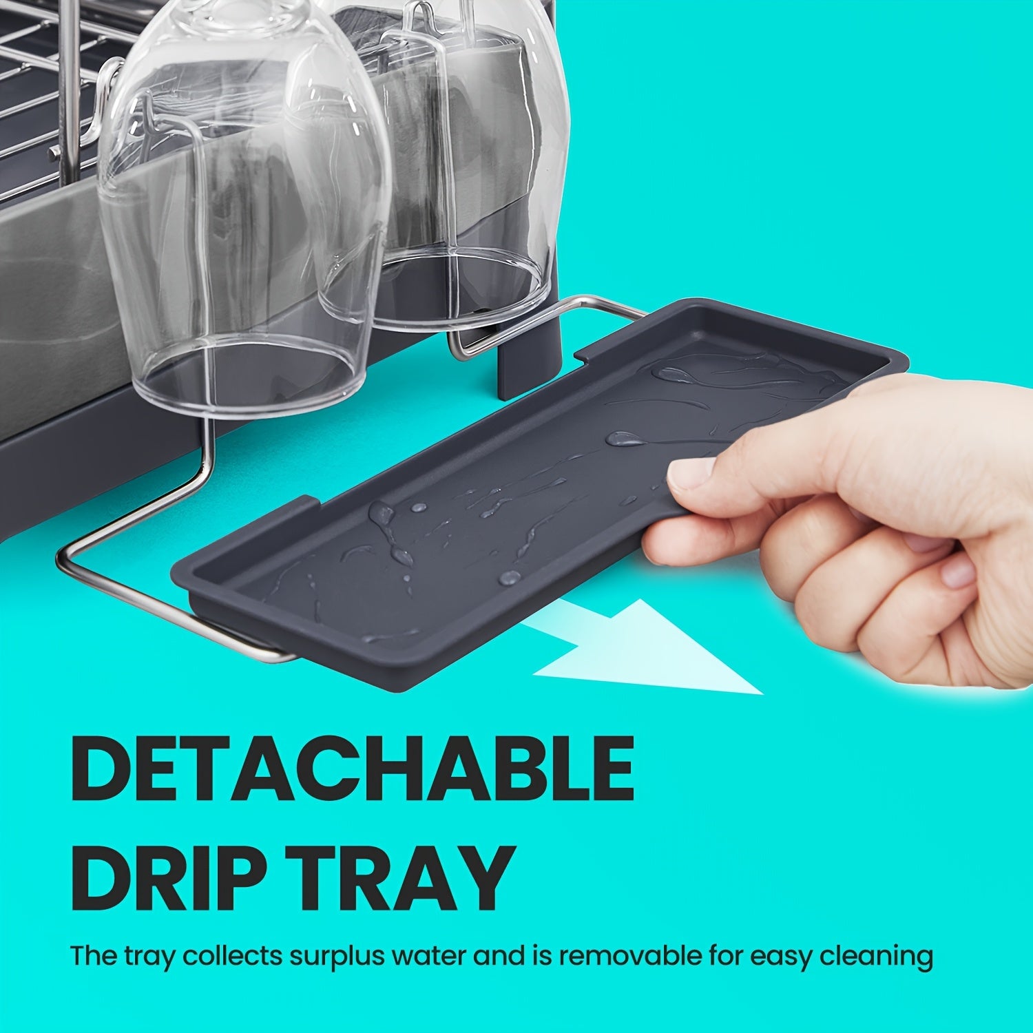 [Space-Saving Dish Rack] 2 Tier Dish Drying Rack - Space-Saving Dish Rack With Rotatable Drain Spout, Extendable Drain Spout, For Utensils, Cups, Glasses, Cutting Boards, And Easy To Assemble, New Year Gift, Valentine's Day Gift