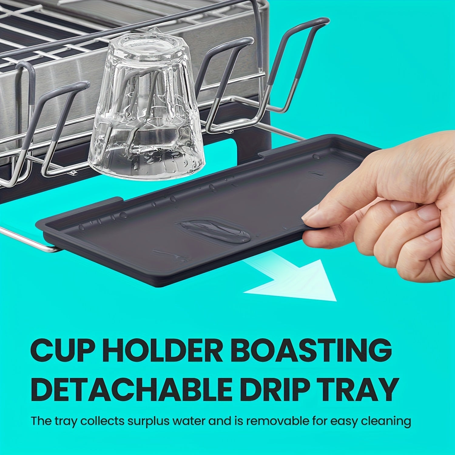 [Heavy-Duty Dish Drying Rack] Extra Large Heavy-Duty Dish Drying Rack with Rotatable Spout & Drainboard - 12.5x22.5 Inch Space-Saving Kitchen Organizer, Dish Drainer with Utensil, Cup, Glass, Cutting Board, Pan Holders - Fits Modern or Traditional