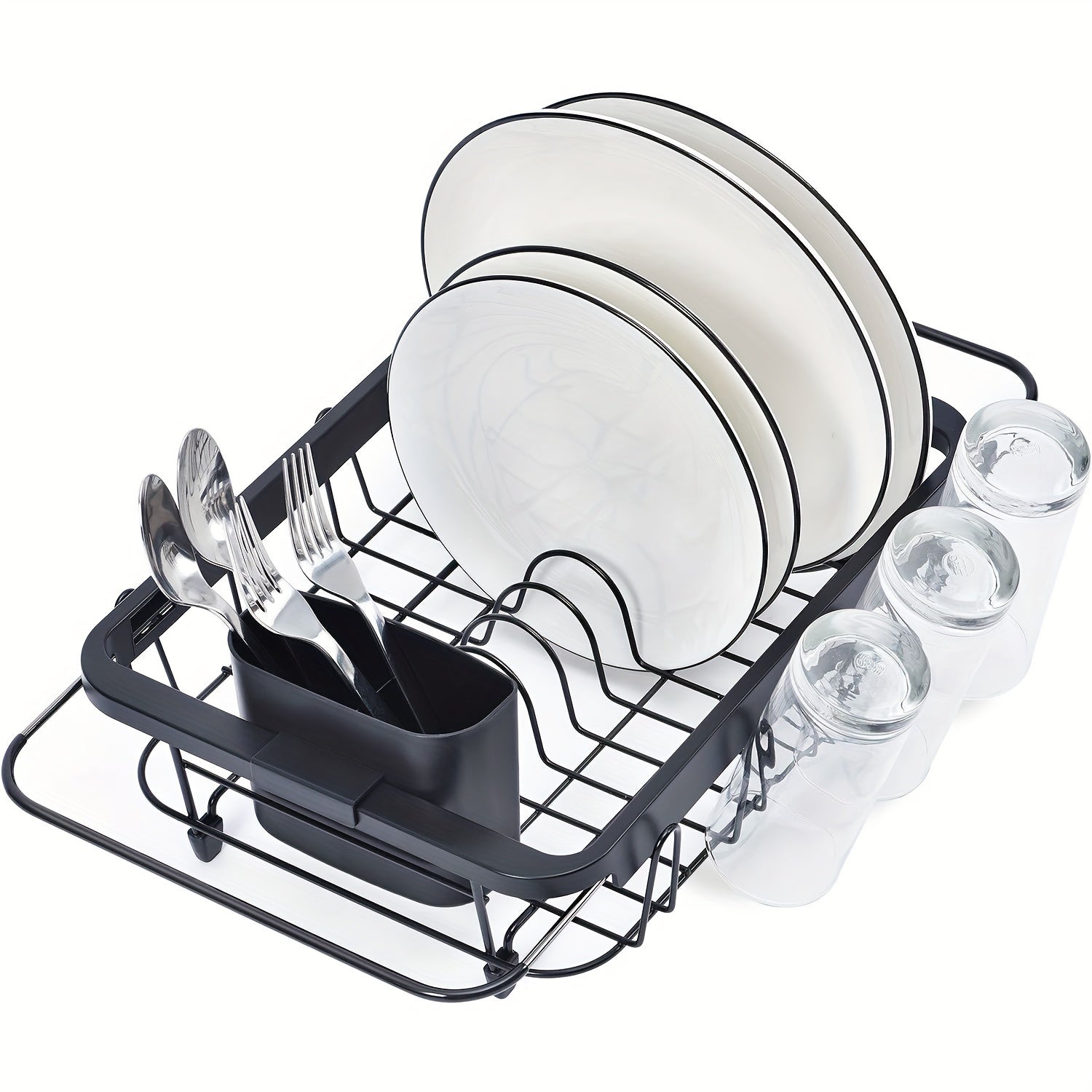 Expandable Dish Drying Rack Over The Sink Adjustable Dish Rack In Sink Or On Counter Dish Drainer With Utensil Holder Rustproof For Kitchen